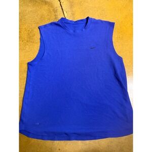 VTG Nike‎ Athletic Sleeveless Tank Top Men's Training Workout Shirt Blue Waffle